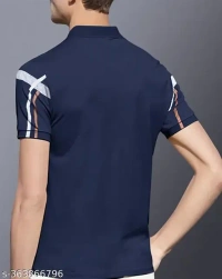 AOOSH Men's Checked Polo Black Tshirts - XL