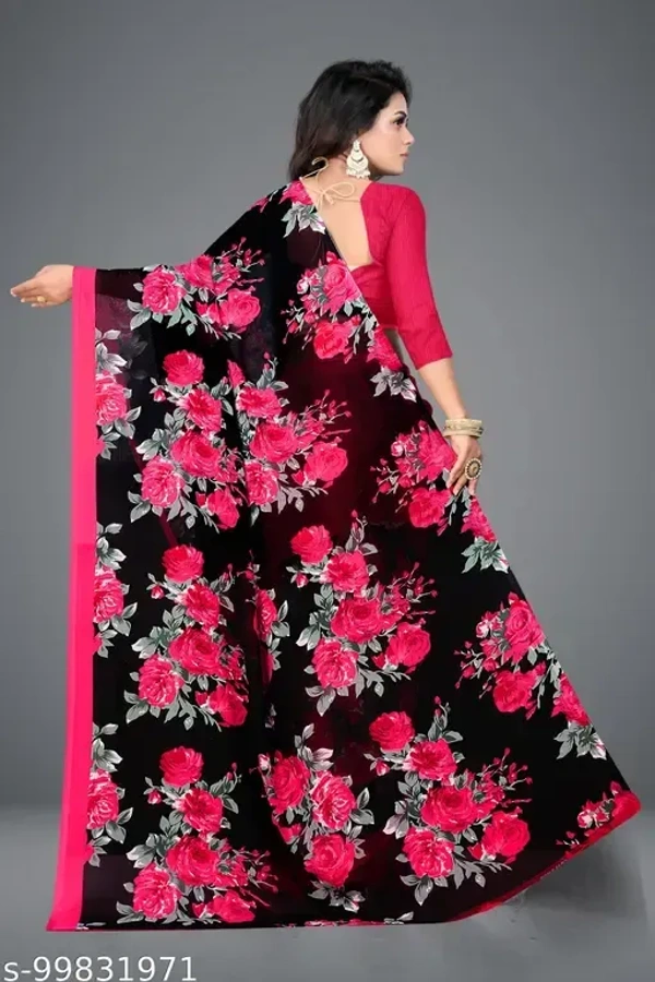 SHUBHSWAR Daily Wear georgette Saree with unstitched Blouse Piece - Free Size