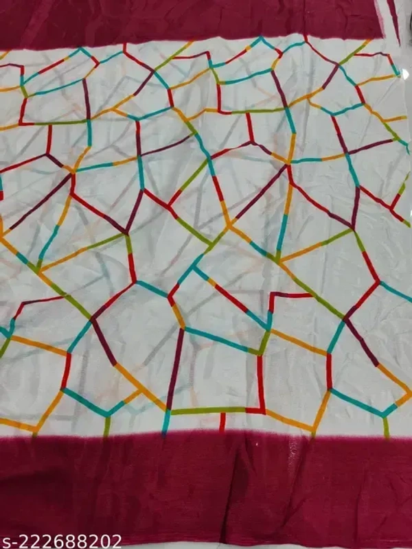 best satin silk printed saree - Free Size