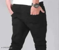 Men Denim Printed Black Jeans - 28