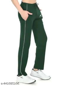 Premium Cotton Green Track Pant for Men | Relaxed Fit Pyjamas  - 32