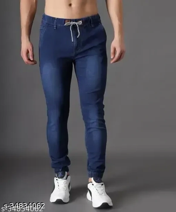 Zaysh Men's Dyed/Washed Dark Blue Jeans - 36