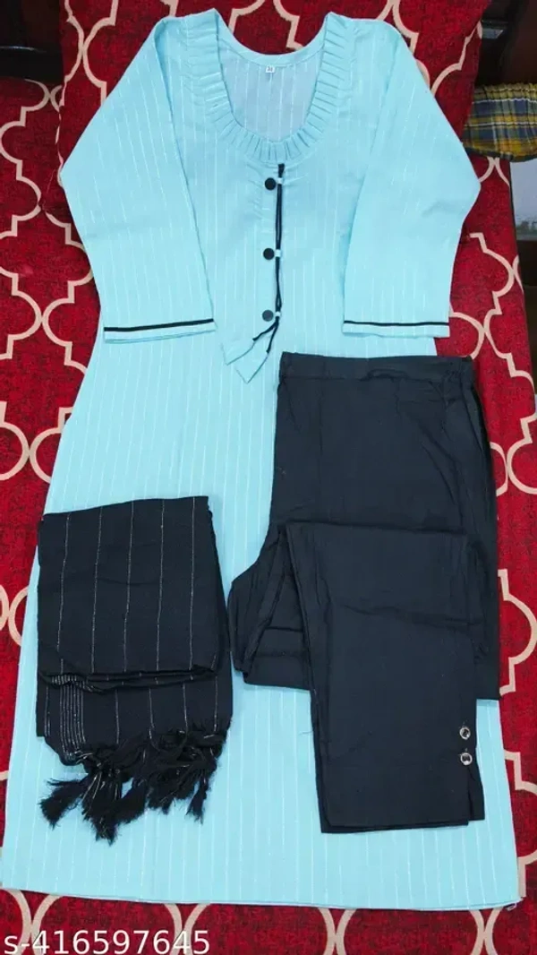 Kurta set, kurti trousers Dupatta, Complete Suit - M