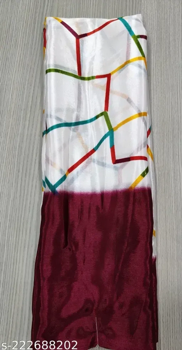 best satin silk printed saree - Free Size