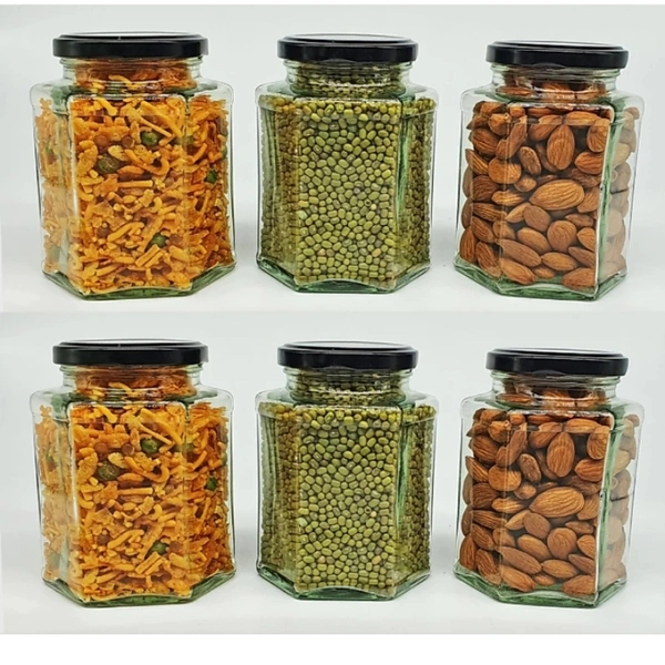 Osware hexagon spice glass jar