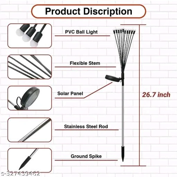 Garden Solar Lights. With Free Dilevery  - Black, Height 26in