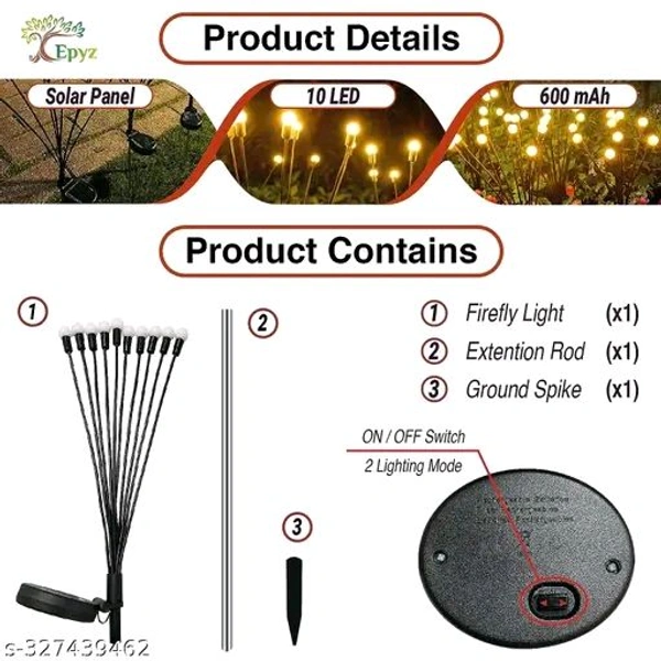 Garden Solar Lights. With Free Dilevery  - Black, Height 26in