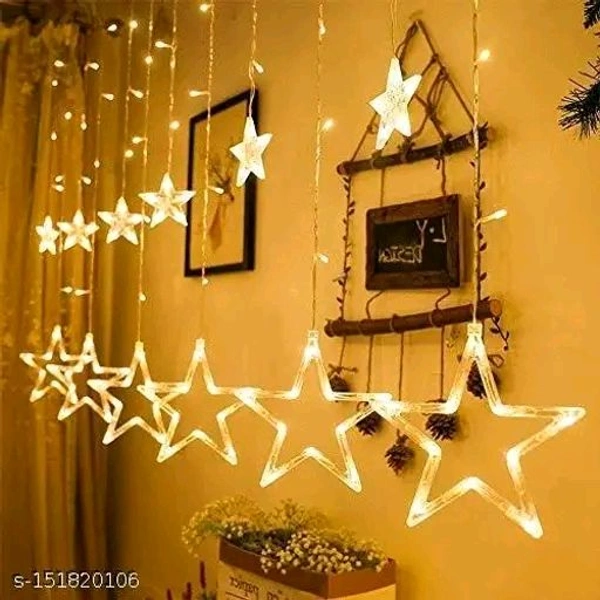 Star Curtain Lighting For Decoration Indoor And Outdoor Both. With Free Dilevery  - Web Orange