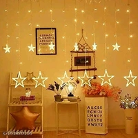 Star Curtain Lighting For Decoration Indoor And Outdoor Both. With Free Dilevery  - Web Orange