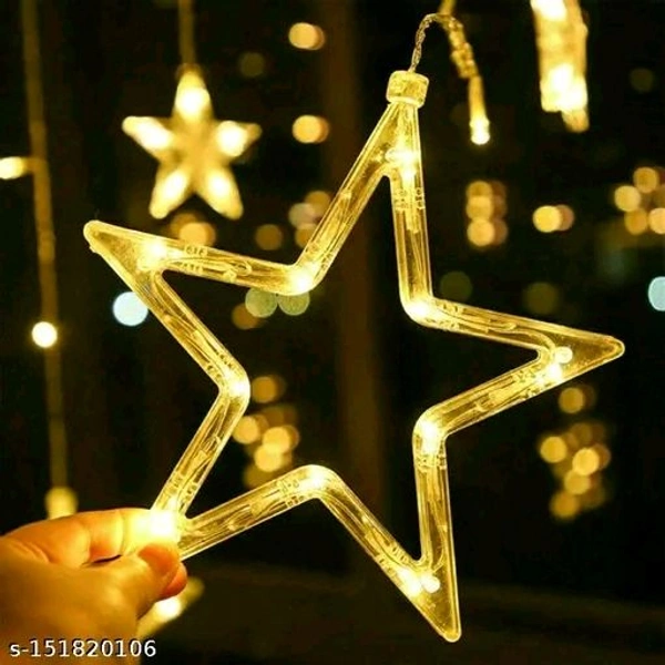 Star Curtain Lighting For Decoration Indoor And Outdoor Both. With Free Dilevery  - Web Orange