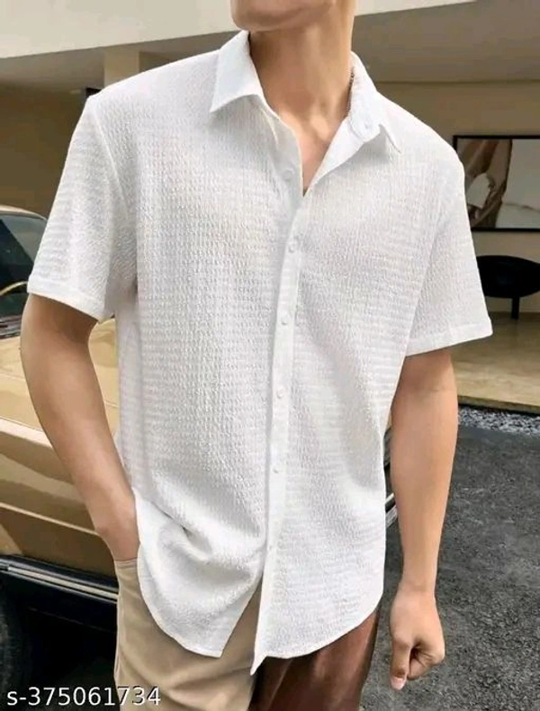 Stylish Men Shirt Casual White Colour With Free Dilevery  - White, S