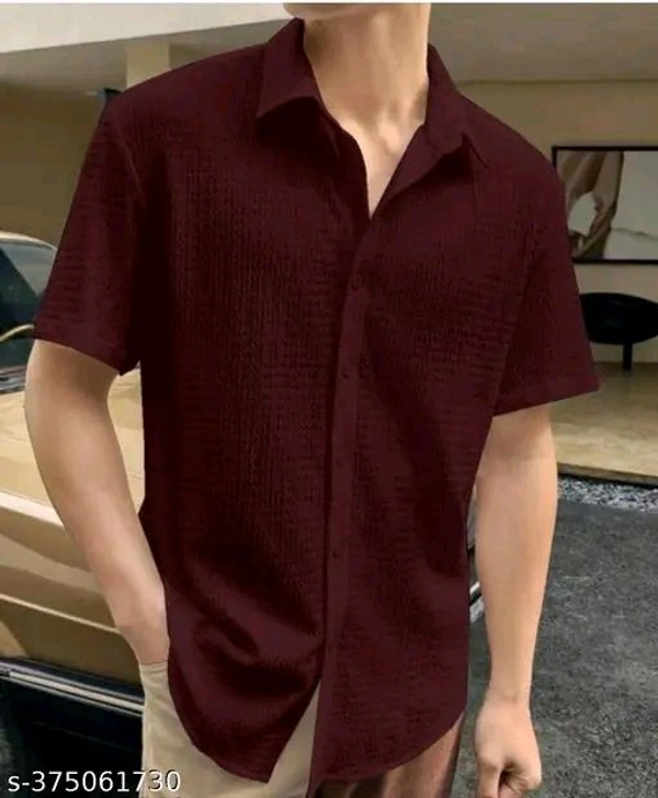 Men Stylish Shirt Brown Colour With Free Dilevery. - Cinnamon, M