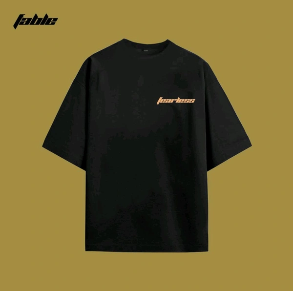 FABLE Fearless Men's Half Sleeves T-Shirt  - Black, L