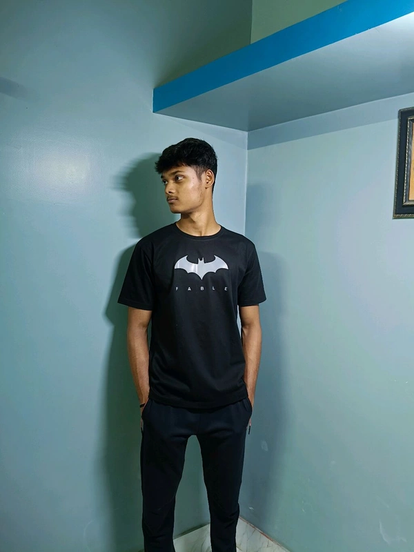 FABLE Batman Men's Half Sleeves T-Shirt - Black, XL