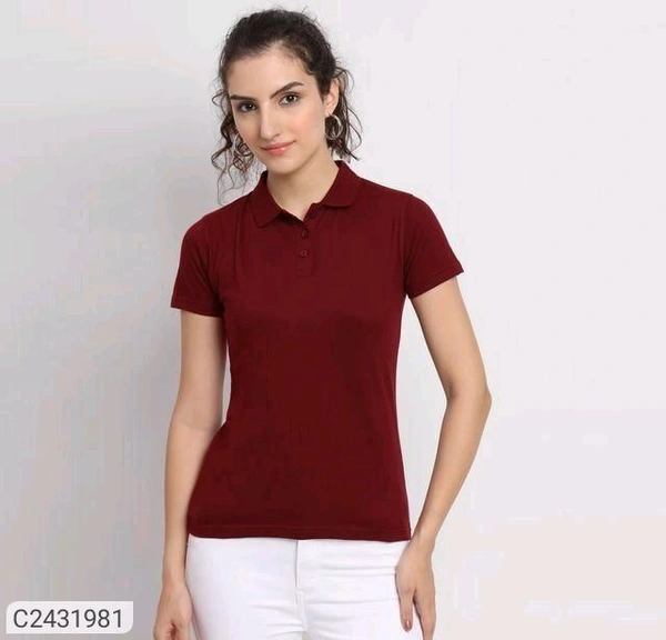 Ketex  Cotton Blend Polo Neck Tshirt - Maroon, M