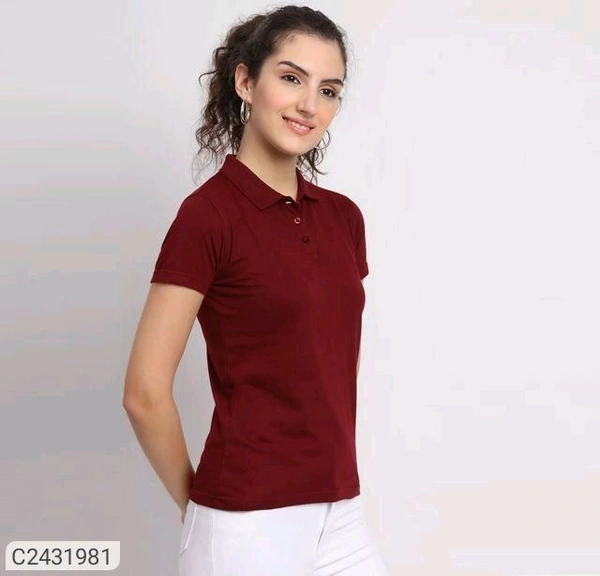 Ketex  Cotton Blend Polo Neck Tshirt - Maroon, XL
