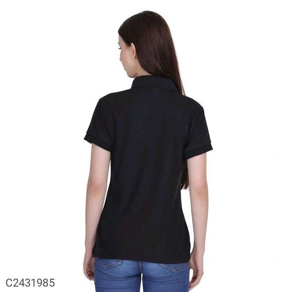 Ketex  Cotton Blend Polo Neck Tshirt - Black, L