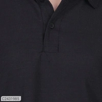 Ketex  Cotton Blend Polo Neck Tshirt - Black, L