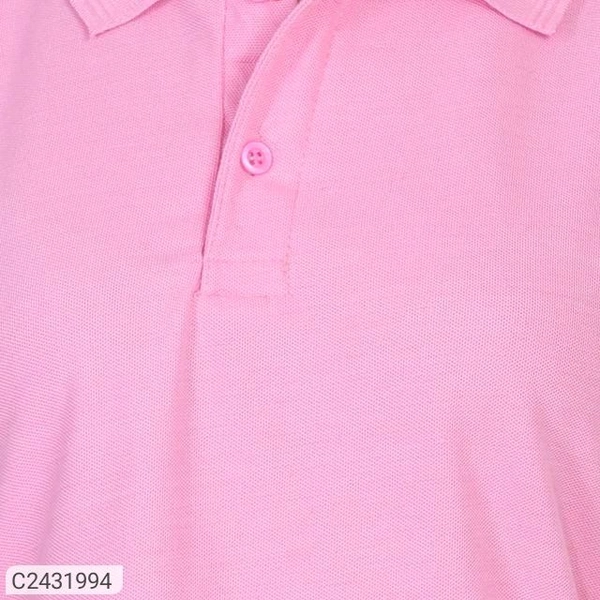 Ketex  Cotton Blend Polo Neck Tshirt - Blush Pink, XXL
