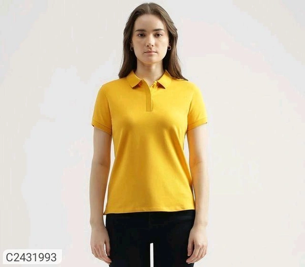 Ketex  Cotton Blend Polo Neck Tshirt - Gold, XL