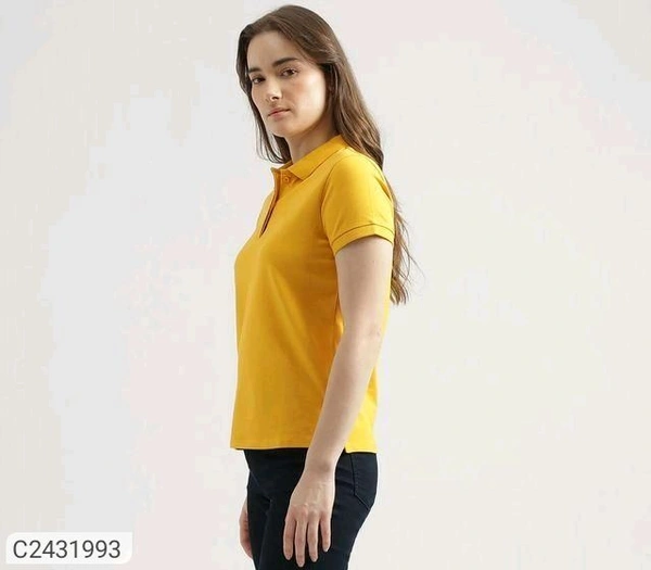 Ketex  Cotton Blend Polo Neck Tshirt - Gold, XL