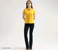 Ketex  Cotton Blend Polo Neck Tshirt - Gold, XL