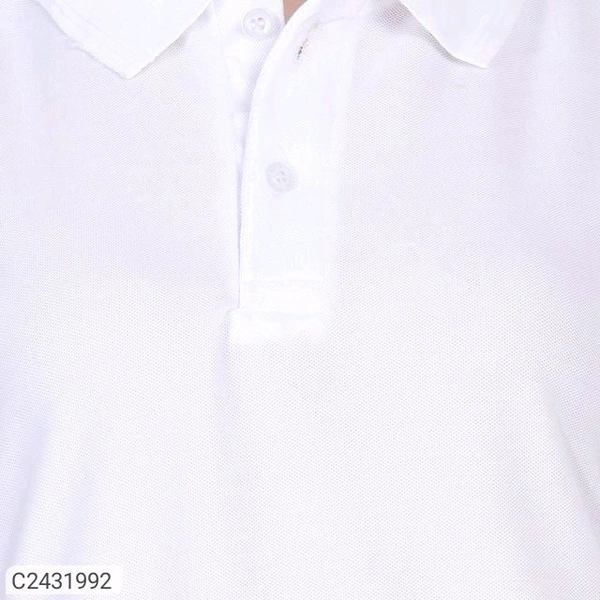 Ketex  Cotton Blend Polo Neck Tshirt - White, M