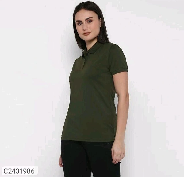 Ketex  Cotton Blend Polo Neck Tshirt - Deep Fir, M
