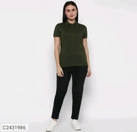 Ketex  Cotton Blend Polo Neck Tshirt - Deep Fir, XL