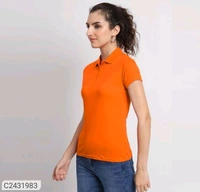 Ketex  Cotton Blend Polo Neck Tshirt - Blaze Orange, XXL