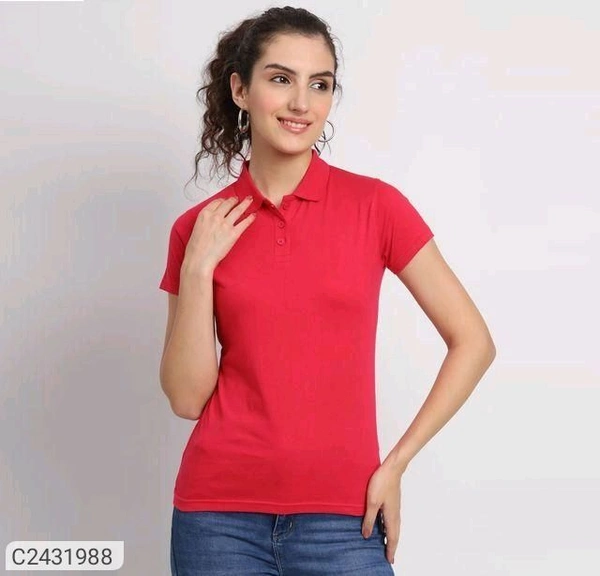 Ketex  Cotton Blend Polo Neck Tshirt - Red, M