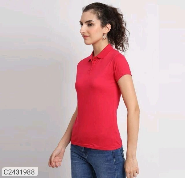 Ketex  Cotton Blend Polo Neck Tshirt - Red, M