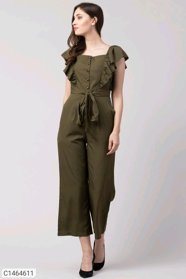  Verve Studio Polyester Solid Jumpsuit
	
 - Olivetone, XS