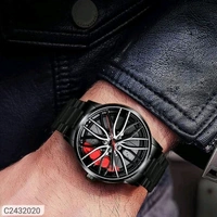  Stereoscopic Car Wheel Watch - Black, Free