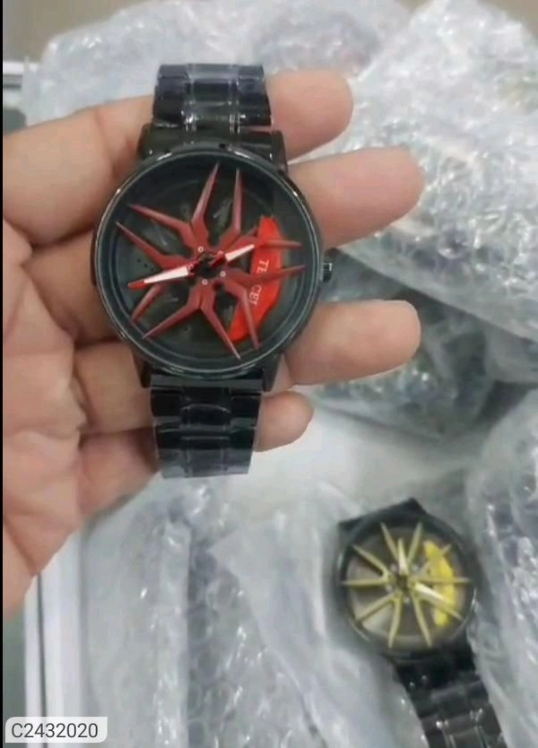  Stereoscopic Car Wheel Watch - Black, Free