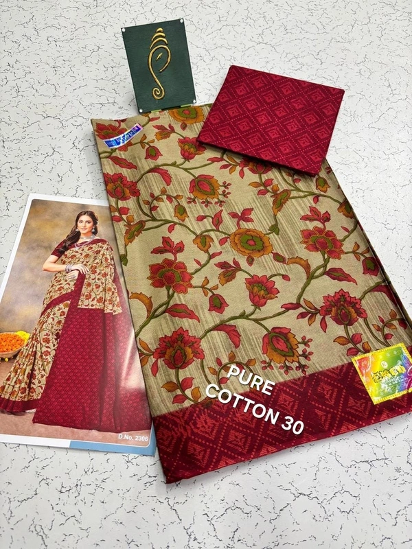 PureCotton 30 - 5.50saree+1mtr blouse