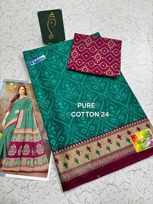 Purecotton 24 - 5.50saree+1mtr blouse