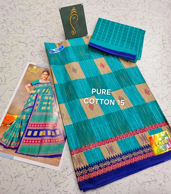 PureCotton 15 - 5.50saree+1 mtr blouse