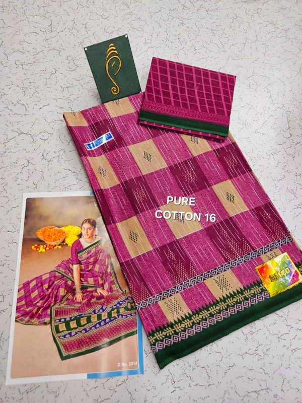 PureCotton 16 - 5.50saree+1mtr blouse