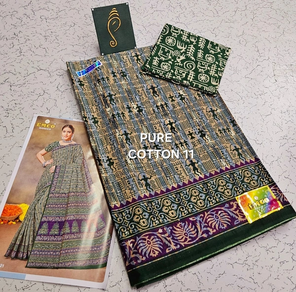 PureCotton 11 - 5.50saree+1mtr blouse