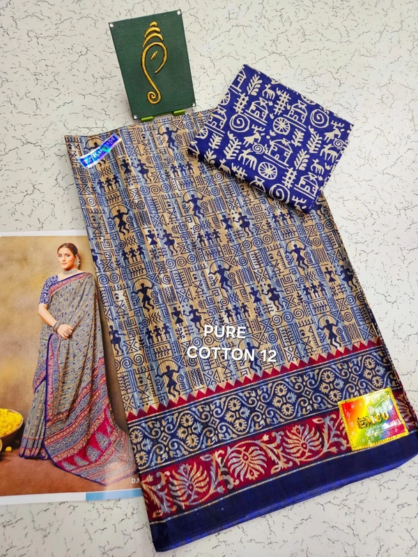 Purecotton 12 - 5.50saree+1mtr blouse
