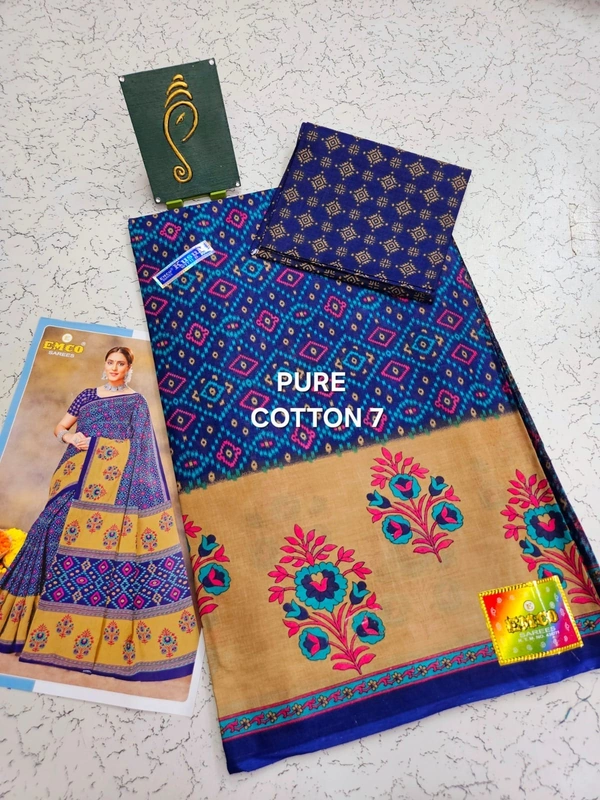 PureCotton 7 - 5.50 saree+1mtr blouse