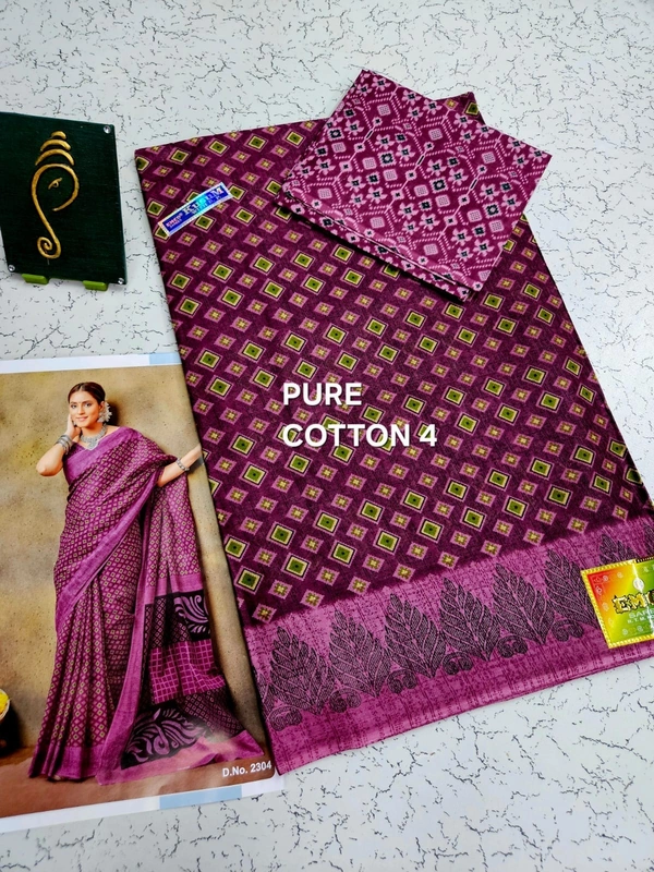 PureCotton 4 - 5.50 saree+ 1 mtr blouse
