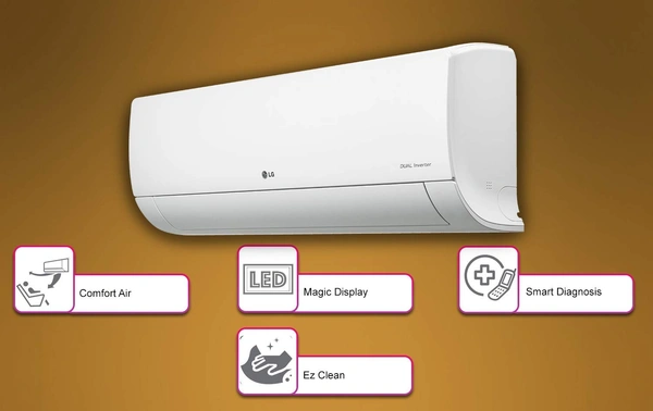 LG 1.5 Ton 5 Star Inverter Split AC (Copper, Convertible 5-in-1 Cooling, HD Filter with Anti-Virus protection,  MS-Q18YNZA, White) - Hiranagar Kathua Samba, Credit & Debit Cards