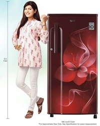 LG 188 L 3 Star Inverter Direct-Cool Single Door Refrigerator (GL-B191KSDX, Scarlet Dazzle) - Credit & Debit Card Accepted