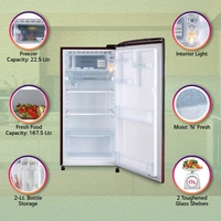 LG 190L 3 Star Direct-Cool Single Door Refrigerator (GL-B201ASPD, Scarlet Plumeria, Fastest Ice Making) - Hiranagar Kathua, Credit & Debit Card Accepted