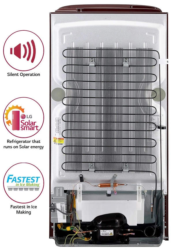 LG 215L 5 Star Inverter Direct-Cool Single Door Refrigerator (GL-B221ASCZ, Scarlet Charm, Fastest Ice Making) - Kathua Hiranagar, Credit & Debit Card Accepted