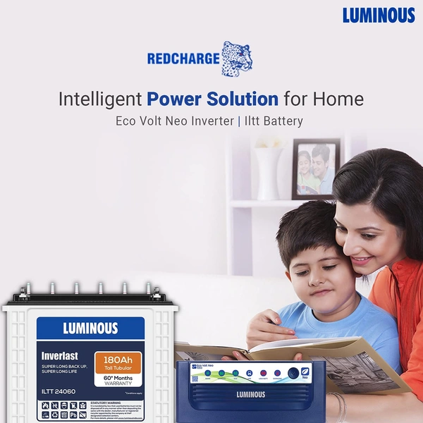 Luminous Inverter & Battery Combo for Home, Office & Shops ( Eco Volt Neo 1050 Square Wave Inverter, Inverlast ILTT 24060 180 Ah Tall Tubular Battery) - Kathua Hiranagar Jatwal, Credit & Debit Card Accepted