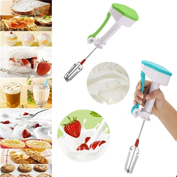 Power Free Non Electric Hand Blender for Making lassi, Soup, chocomilk etc, Plastic Beater for Kitchen use (Multicolor) - Hiranagar