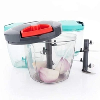 2 in 1 Handy Chopper 6 Blades, Vegetable Cutter Chopper, Vegetable Fruit Nut Onion Chopper, Hand Meat Grinder Mixer Food Processor (900ml) (Multicolour) - Hiranagar, Kathua Samba